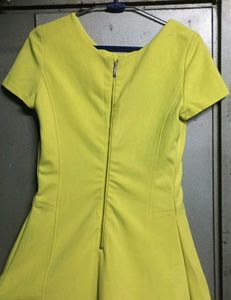Lime Yellow Fit &amp; Flare Dress