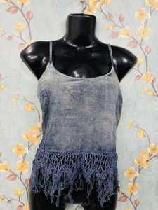 Y2k Denim Sleeveless Top