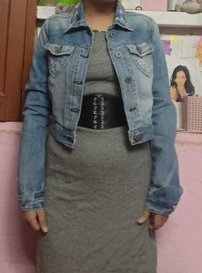 Denim Jean Jacket And Short Dress Combo