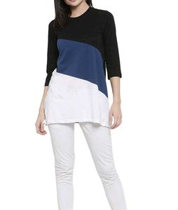Blend Striped Tunic (White, Blue, Black)