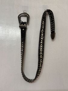 Black Studded Rhinestone Belt