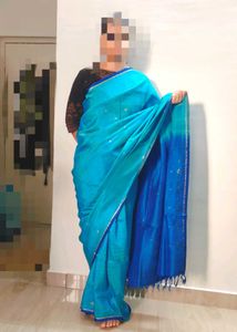 Elegant Blue Ombre Saree
