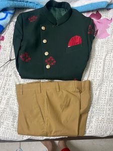 Green Colour Imported Fabric Designer JodhpuriSuit