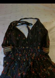 Y2K Black Halter Backless Dress