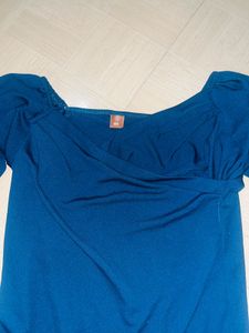 Blue Wrap Top
