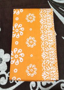 Orange & White Print Fabric