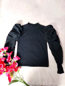 Black Pinteresty Ribbed Top