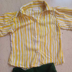 Embroidered top n Paper Bag Pants Party Dress