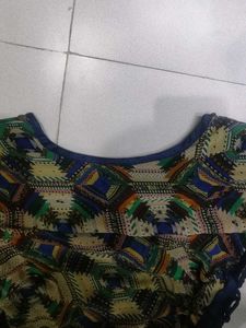 Elegant Navy Blue Printed Kurti