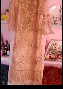 Embroidered Net Kurta Set