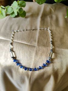 Blue & Silver Beaded Necklace