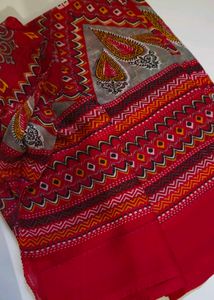 Red Paisley Print Scarf
