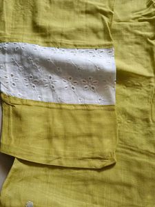 Yellow Embroidered Kurti Xxl