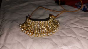 Sparkling Pearl &amp; Gold Necklace