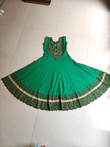 Green Colour Wedding Gown With Beautiful Work