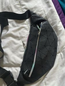 Geometric Black Belt Bag