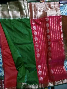 BrandNewElegant RedSilkSaree - With Unstiched Blou