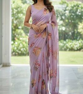 Floral Lavender Saree