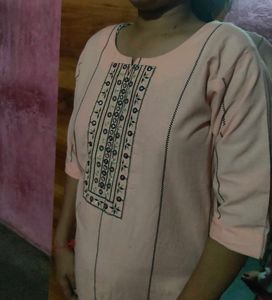 A Peach Colour Short Kurti