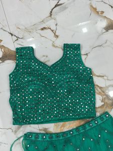 A Beautiful Lehanga In Sea Green Colour