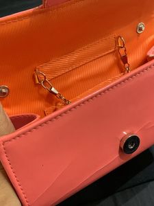 Coral Patent Leather Clutch