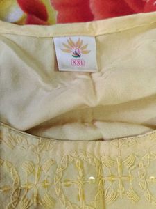 Yellow Embroidered Kurta