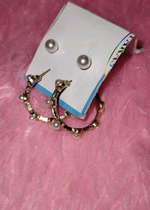 Pearl Earrings Set - 2 Pairs
