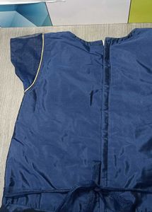 Elegant Blue &amp; Gold Checkered Gown