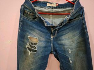 Ripped Denim Jeans Size 26