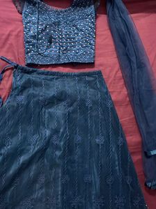 Teal Embellished Lehenga Choli