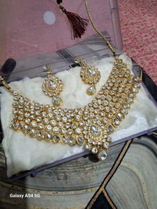 Golden Necklace And Earings Set