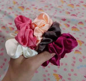 Large satin scrunchies