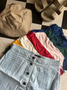 Cute Bundle: Skirt & Striped Top