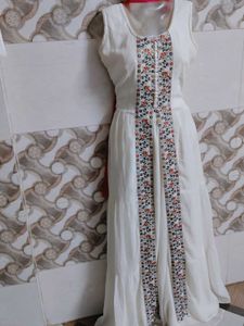 Elegant White Embroidered Dress