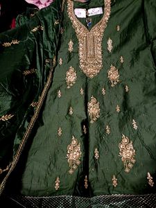 Elegant Green cotton dress material