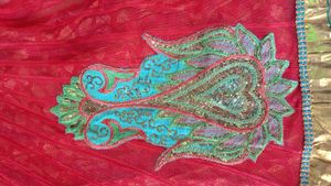 Red Embroidered Ethnic Skirt