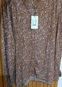 Brown Floral Print Shirt