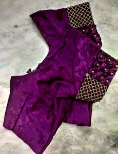 Purple Color Satin Silk Blouse