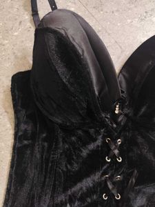 Black Velvet Gothic Bustier Corset