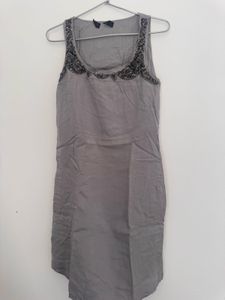 Gray &amp; Black Fit and Flare Dress