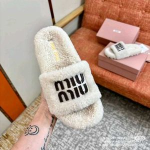Furry Off-white Slides For Women