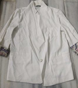 White Blazer with Paisley Cuffs