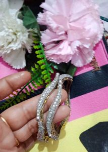 Gold &amp; Crystal Bangle Set