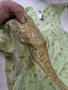 Elegant Mint Green Anarkali Suit