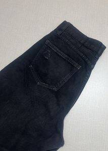 High Waist Black Jeans Ripped