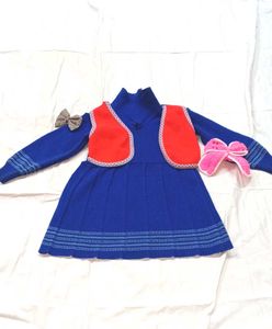 💙❤️Cute Blue Dress with Red Vest💙❤️