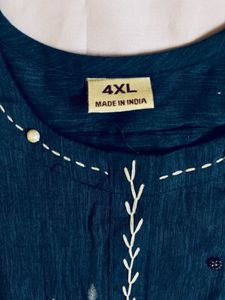 Straight Kurti With Hand Work Design .