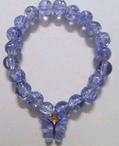 CRACKLE BEADS BRACELET WITH CHARM💙