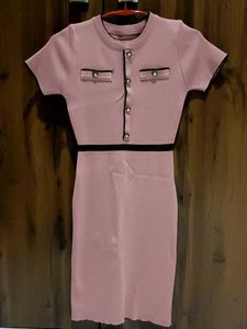 Pink Knit Bodycon Dress