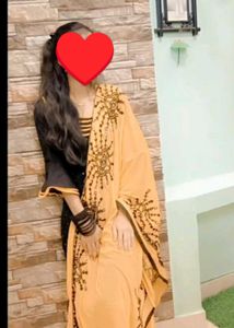 Elegant Black &amp; Gold Salwar Kameez Suit
